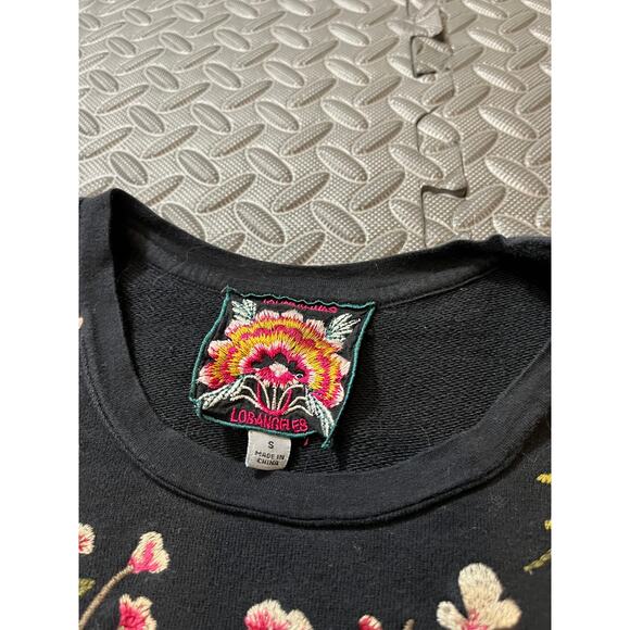 Johnny Was Kaira Hi-Lo Pullover Embroidered Peacock Sweatshirt Womens Size S - Picture 3 of 7